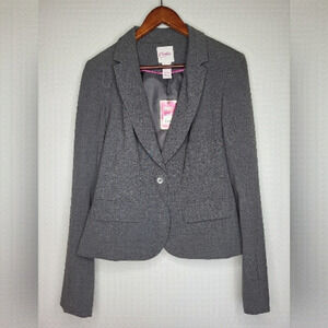 CANDIES Blazer. Ladies Size Large. Dark Grey. Built in Shoulder Pads